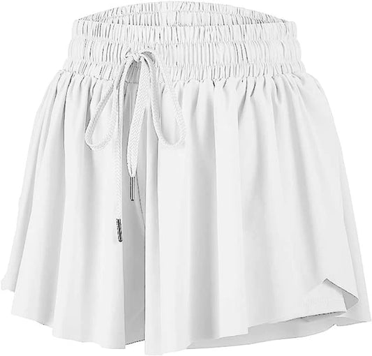 Azarhia White Flowy Shorts