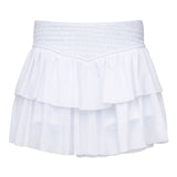 Azarhia White Smocked Mesh Skort