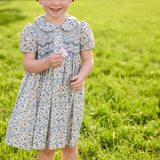 Little English Smocked Bridget Dress- Wisteria Floral