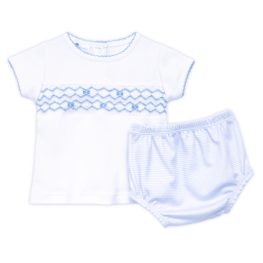 Magnolia Baby Jacob Smocked Diaper Cover Set- Light Blue