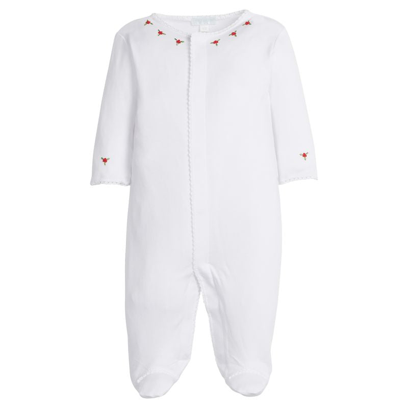Little English Embroidered Footie - Holly
