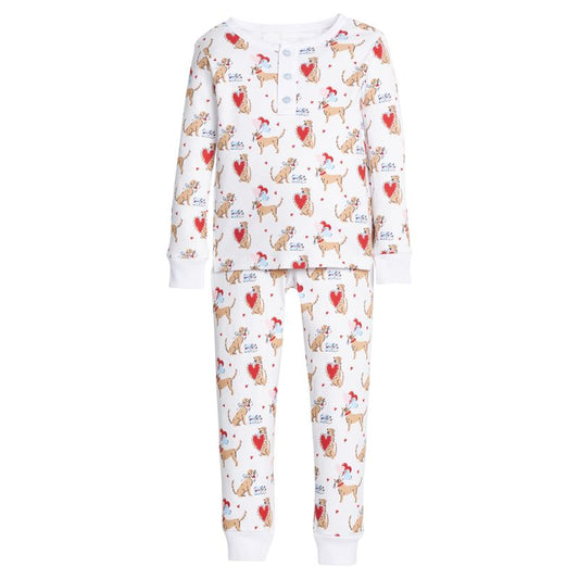 Little English Printed Jammies - I Woof You