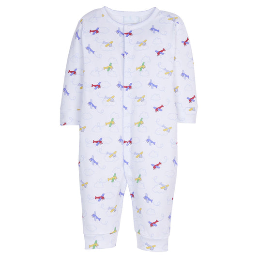 Little English Printed Romper - Airplanes