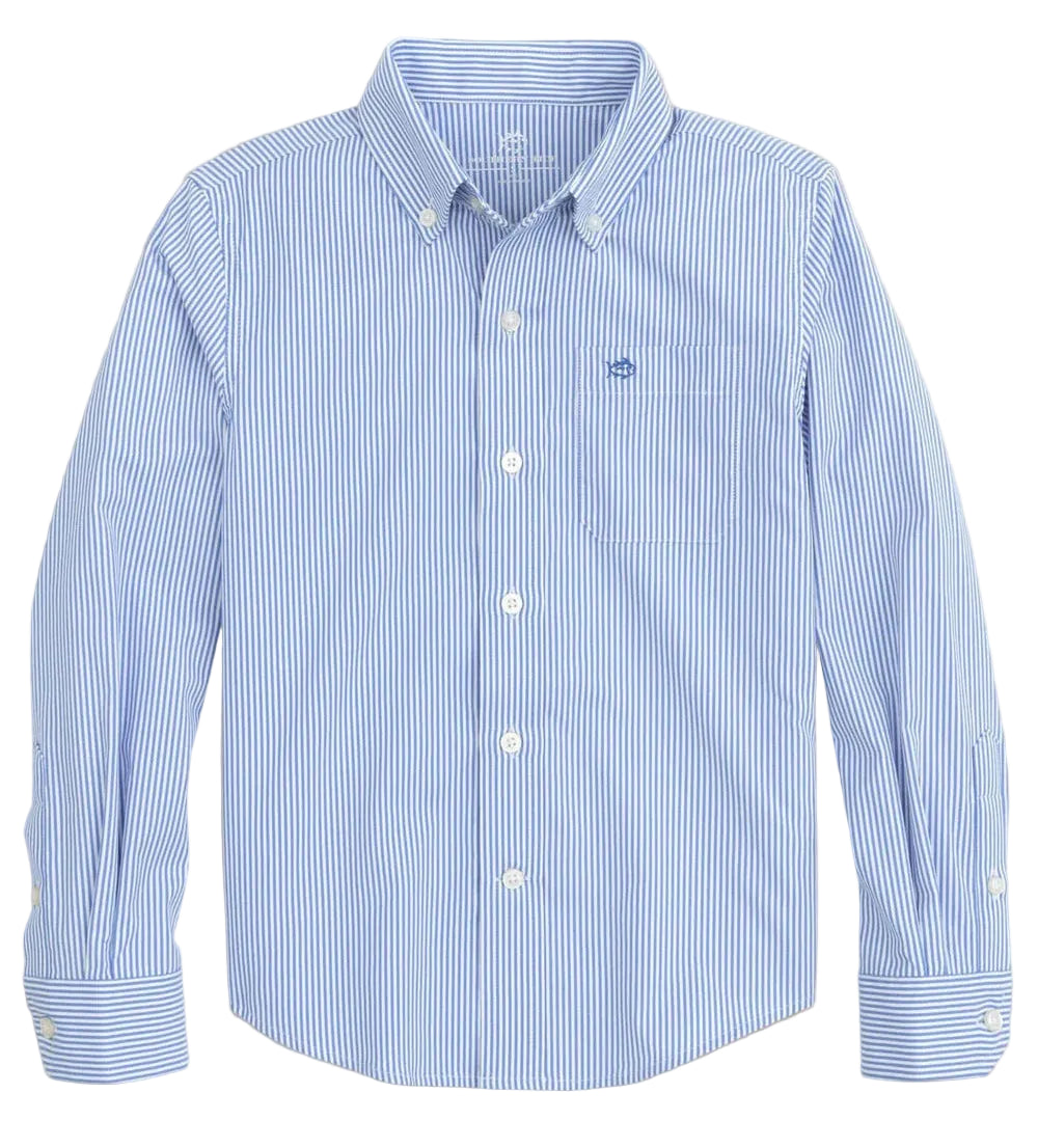 Southern Tide Intercoastal Bengal Stripe Sport Shirt- Cobalt Blue