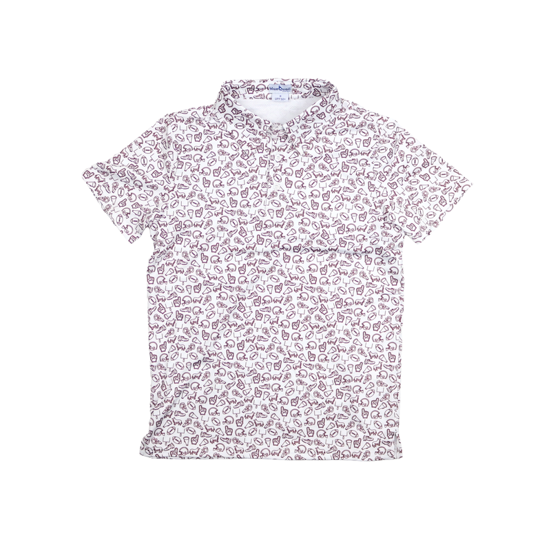 BlueQuail Kickoff Maroon Polo Short Sleeve Shirt