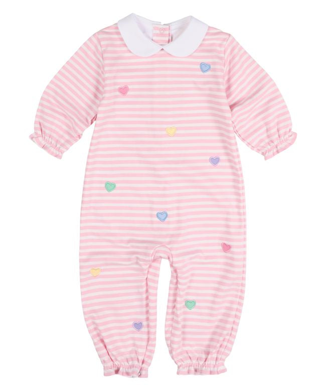 Florence Eiseman Stripe Knit Longall With Hearts