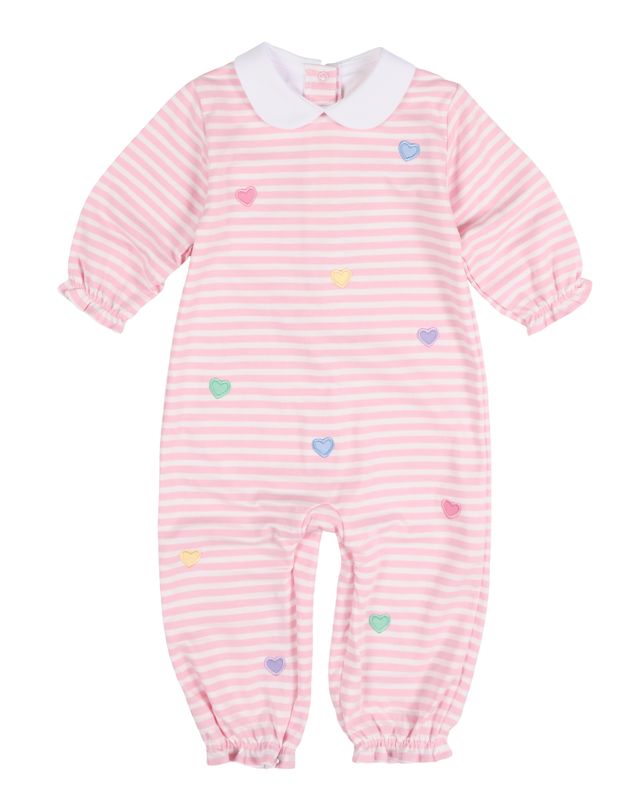 Florence Eiseman Stripe Knit Longall With Hearts