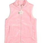 Plush Fleece Zip Up Vest- Pink