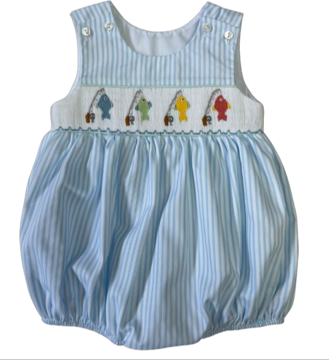 Lulu Bebe Ted Fish Smocked Bubble