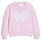 Little English Intarsia Sweater- Light Pink Bow