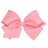 Medium Grosgrain Hair Bow with Center Knot - Peony