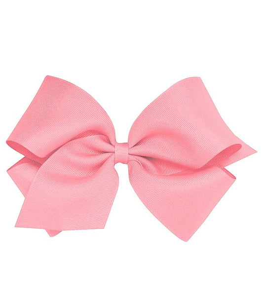 Medium Grosgrain Hair Bow with Center Knot - Peony