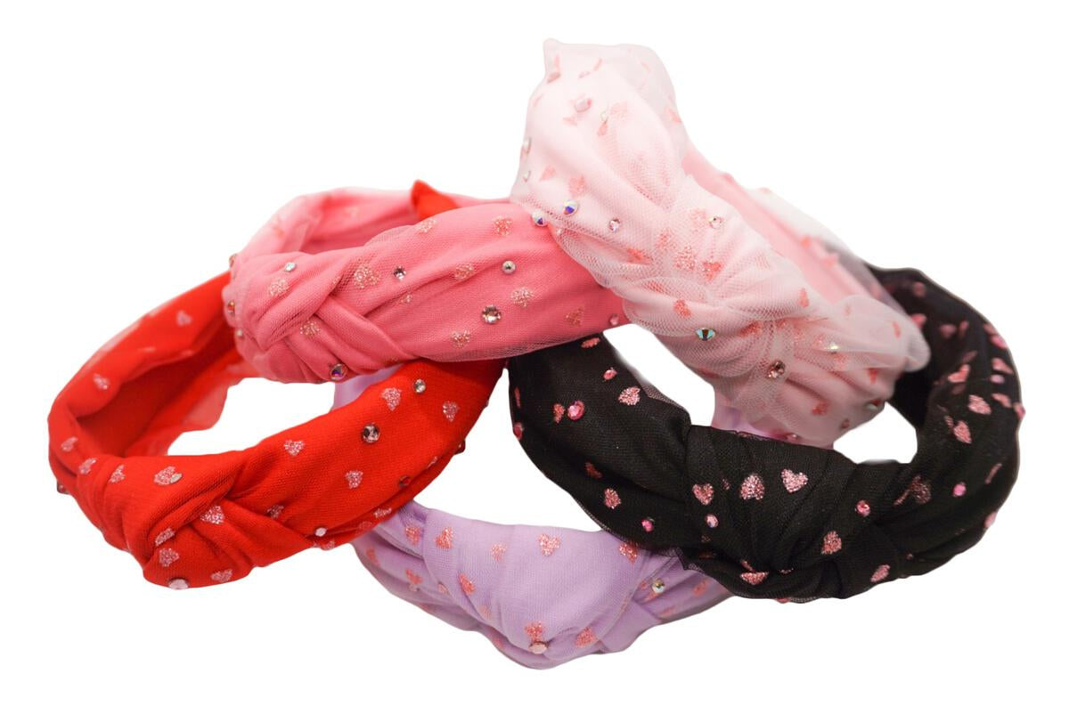 Crystalized Tulle Heart Headband