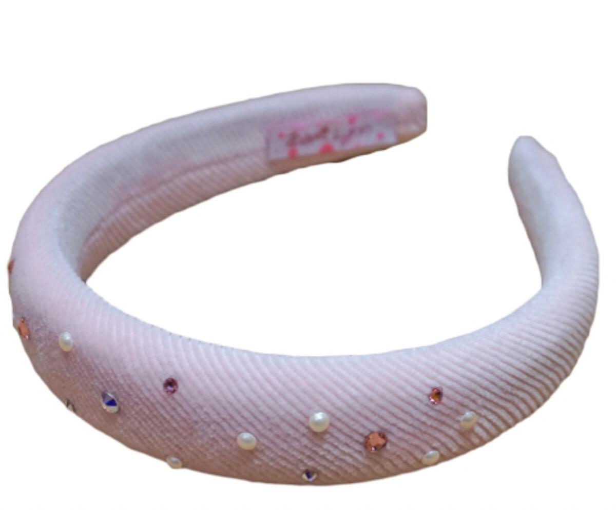 Padded Ribbed Headband with Jewels