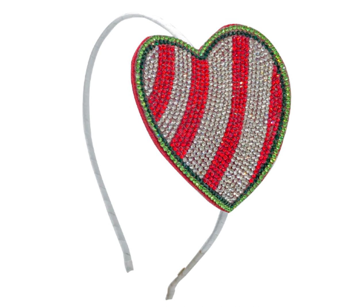 Crystal Christmas Heart Headband