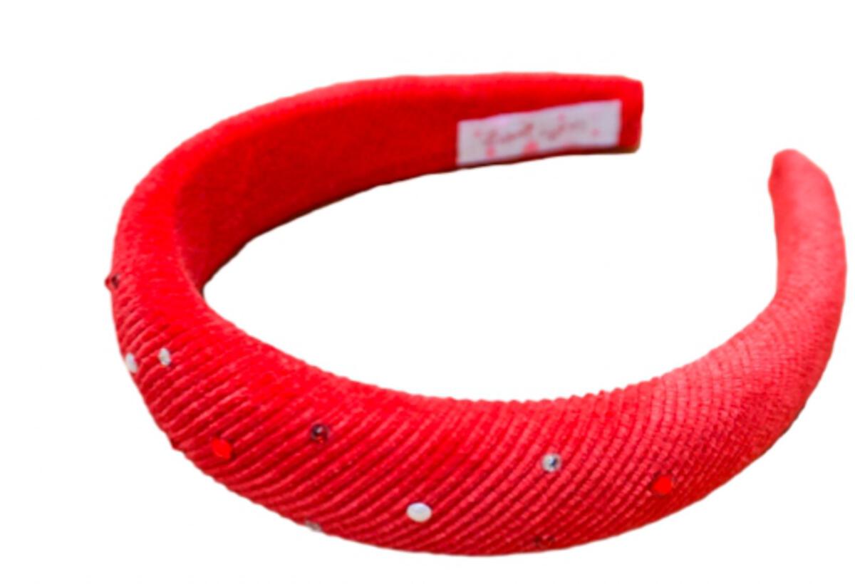 Padded Ribbed Headband with Jewels