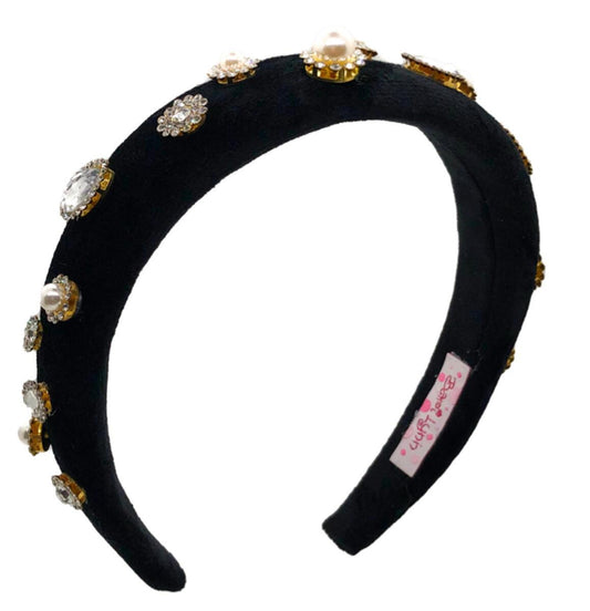 Jewel Padded Headband - Black