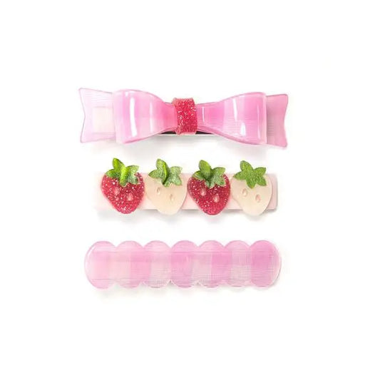Lilies & Roses Three Combo Strawberries Alligator Clip