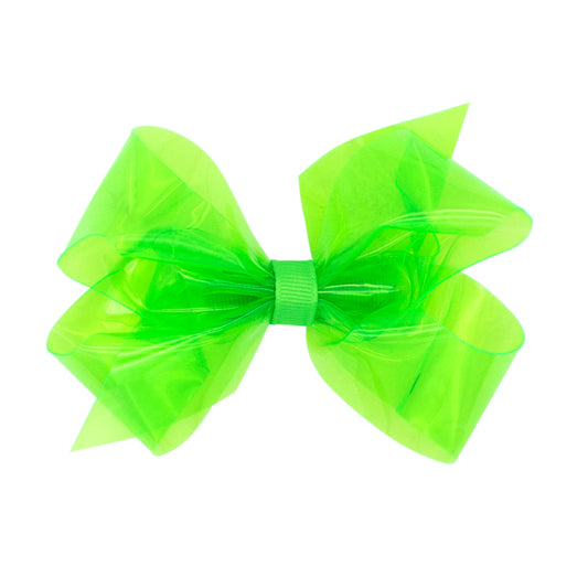 Medium Splish Splash Vinyl Swim Bow - Neon Green