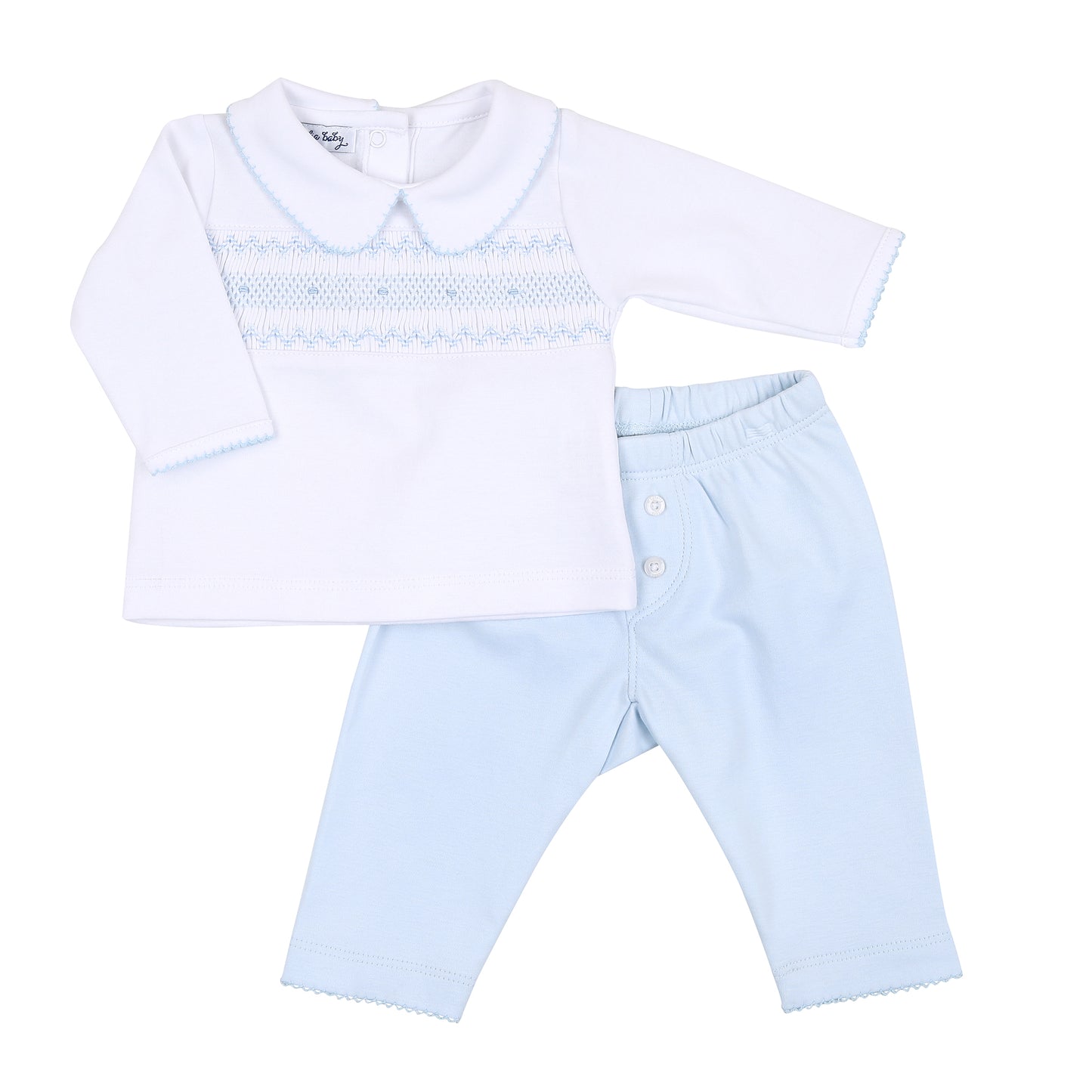 Magnolia Baby Kate and Luke Smocked Collared Boy Pant Set