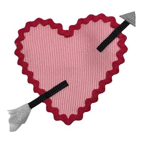 Pink Heart Hair Clip or bow stacker made by Bows for Belles.