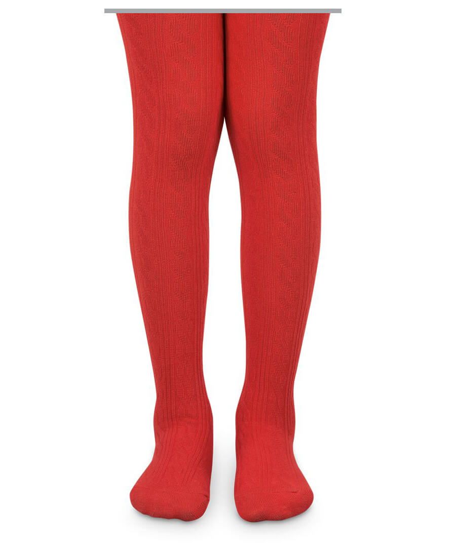 Jefferies Socks Red Cable knit tights