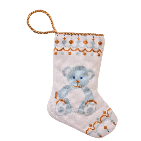 Blue Beary Christmas Blue Bauble Stocking JoJo Mommy Dallas