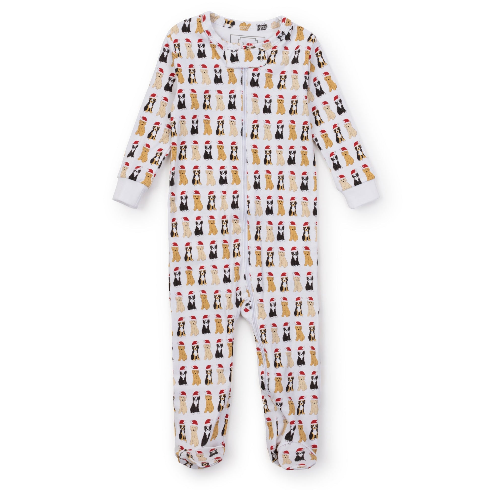 Lila and Hayes Parker Pima Cotton Zipper Pajama - Christmas Pups