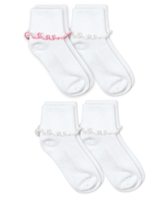 Jefferies Socks Baby Girls Non-Skid Scalloped Turn Cuff Socks 6