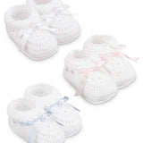 Hand Crochet Ribbon Baby Booties