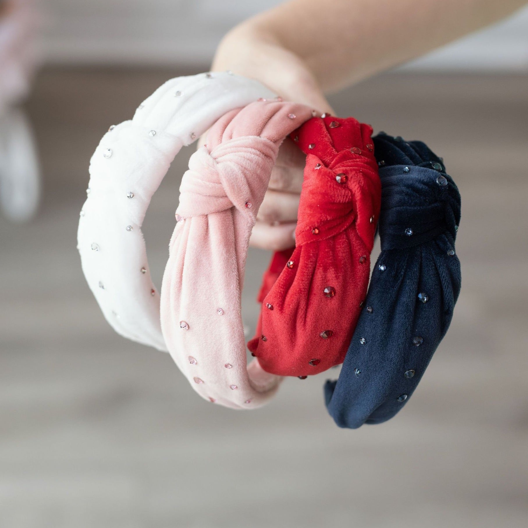 Bari Lynn Velour crystal  Knot Headband