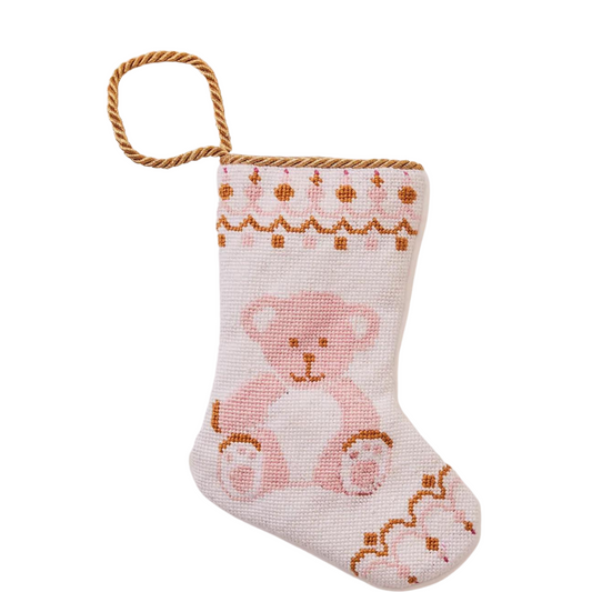 Pink Beary Christmas Bauble Stocking