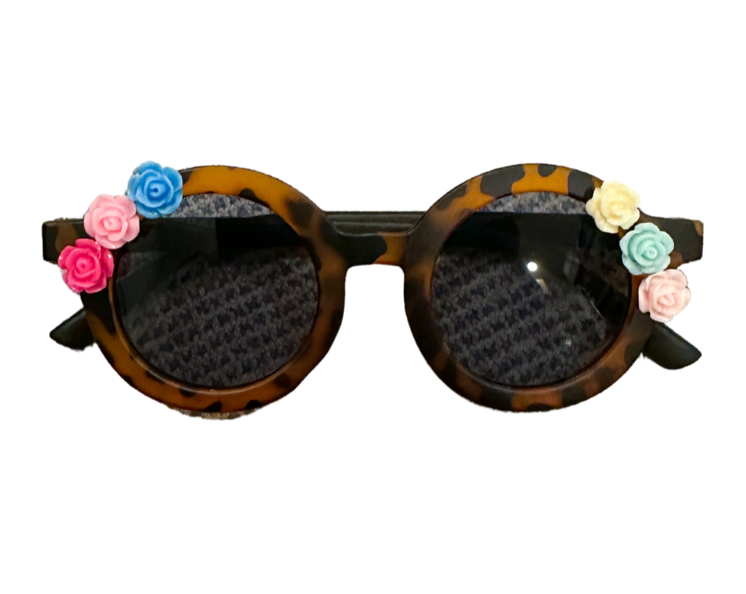 Milas Sunny World Alina Round Sunnies - Colorful Roses Tortoise Shell 