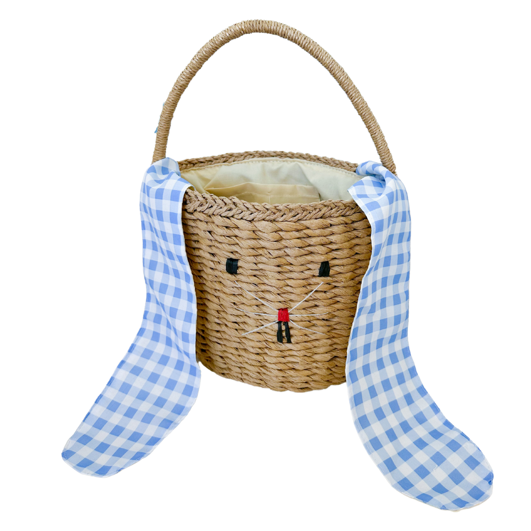 Blue Gingham Bunny Easter Basket