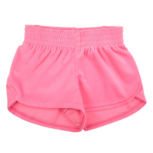 Steph Athletic Shorts - Pink Velour