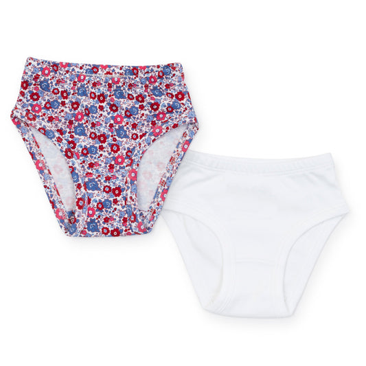 Lila and Hayes Lauren Girls' Pima Cotton Underwear Set - Freedom Floral/White