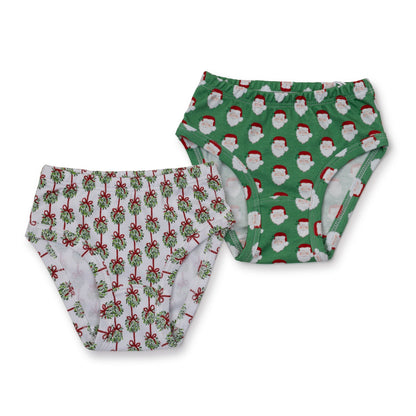 Lauren Girls' Pima Cotton Underwear Set - Hey Santa/Merry Mistletoe