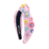 "Flower Power" Knot Headband studded with daisies made by Poppyland.