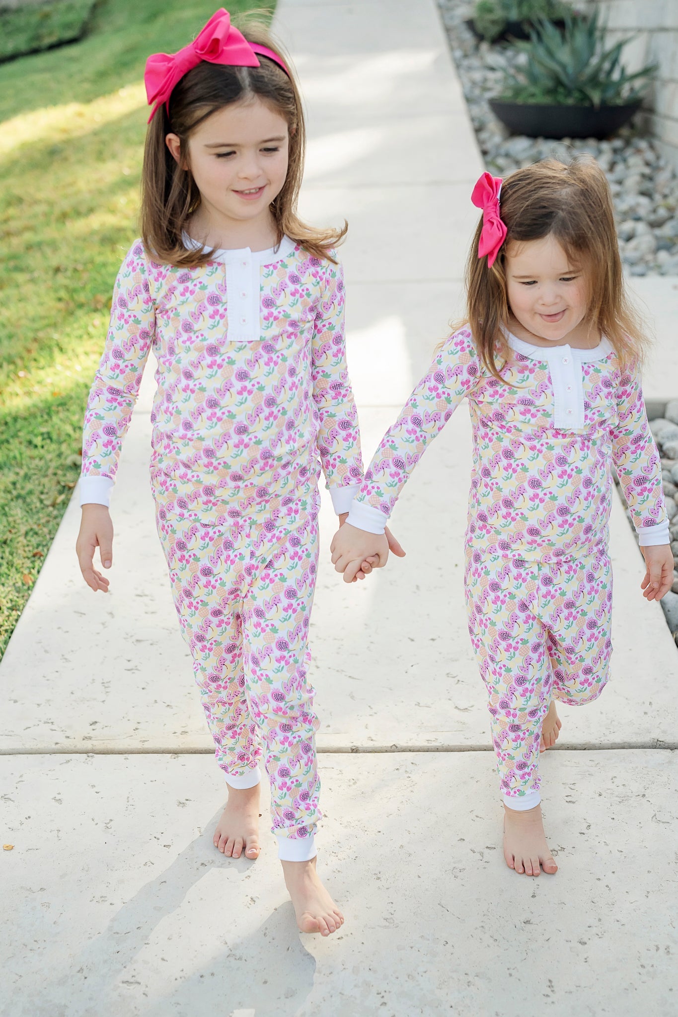 Lila and Hayes Alden Girls' Pima Cotton Pajama Pant Set - Tropical Fruit