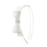 Bow Tie White Satin Headband