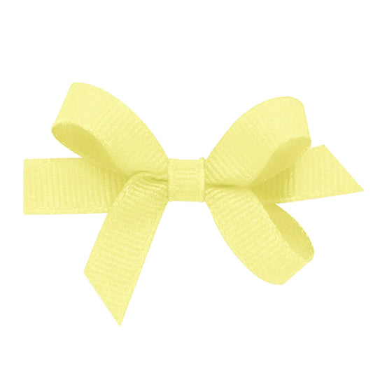 Sweet Baby Grosgrain Bow with Center Knot - Light Yellow
