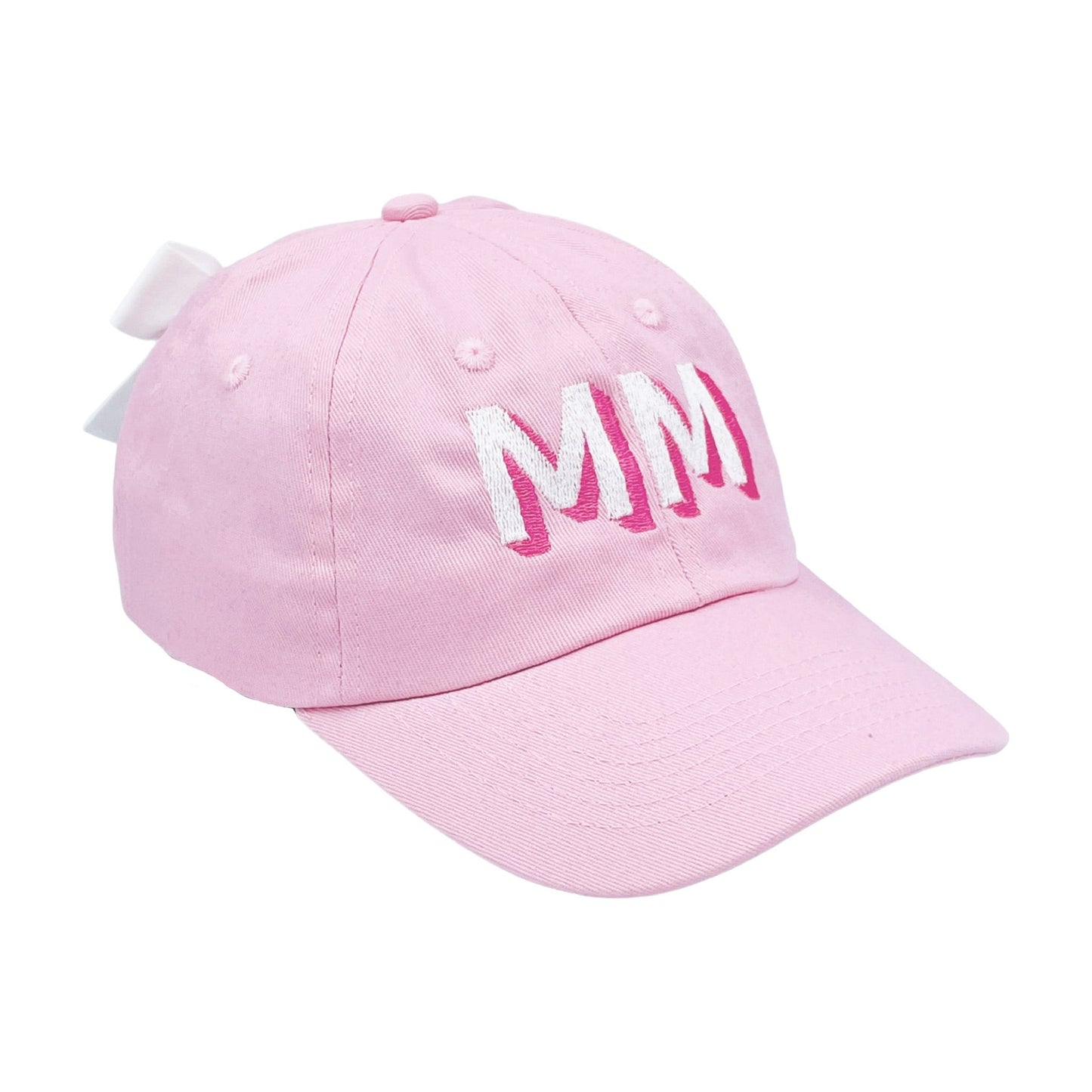 Customizable Bow Baseball Hat in Palmer Pink (Girls)