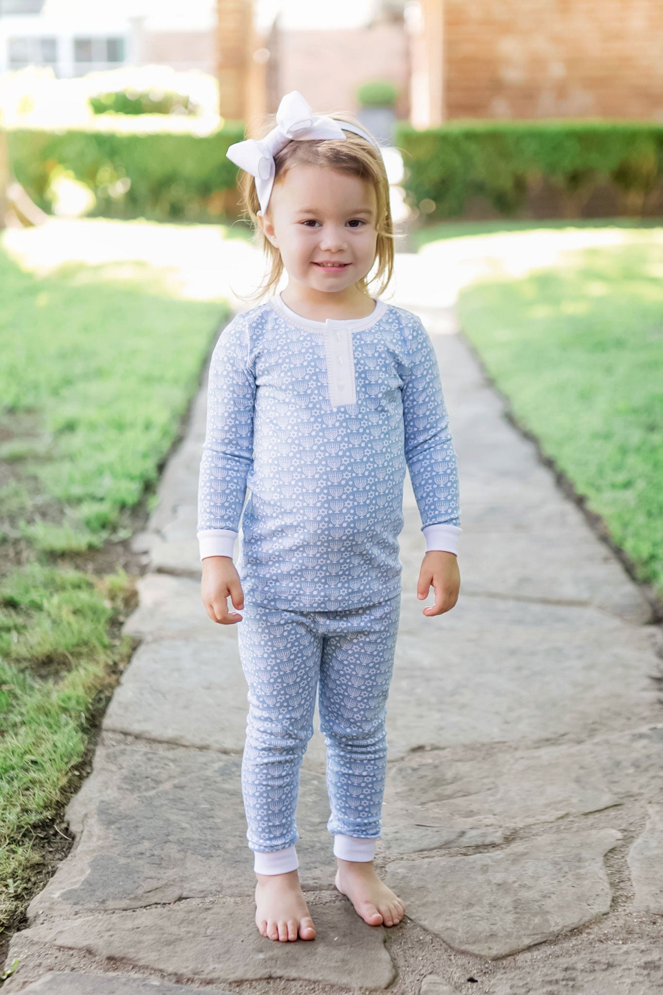 Alden Girls' Pima Cotton Pajama Pant Set - Happy Hanukkah