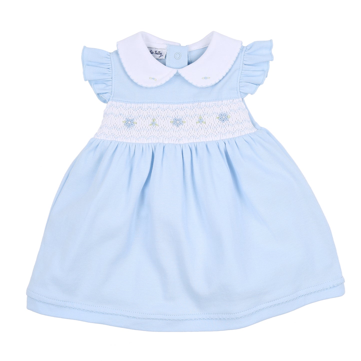 Hailey and Harry Smocked Collared Flutters Toddler Dress made by Magnolia Baby.