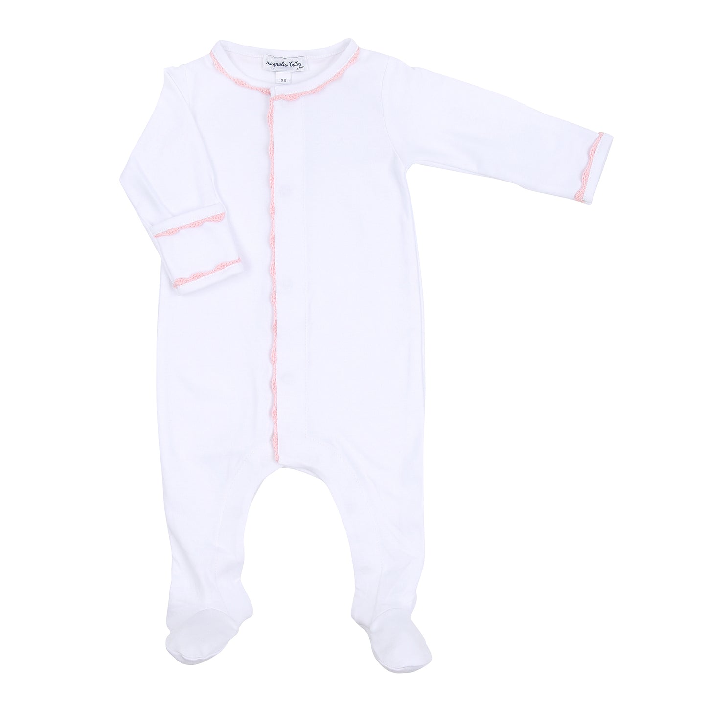 Magnolia Baby Baby Joy Embroidered Footie - Pink
