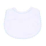 Magnolia Baby Joy Embroidered Bib - Blue