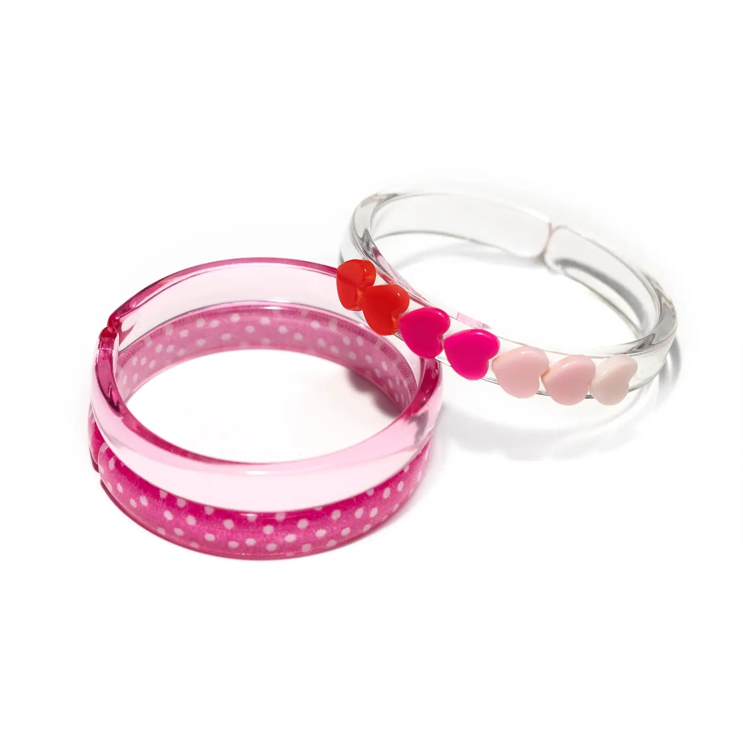 Lilies & Roses Centipede Heart Pink Shades Bangle Set of 3