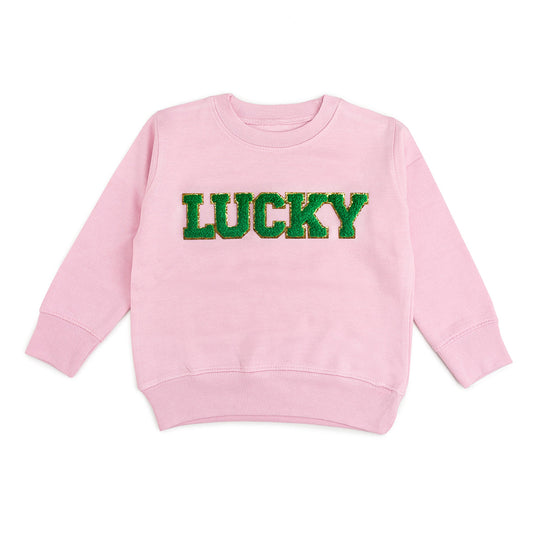 Sweet Wink Lucky Patch St. Patrick's Day Sweatshirt - Pink
