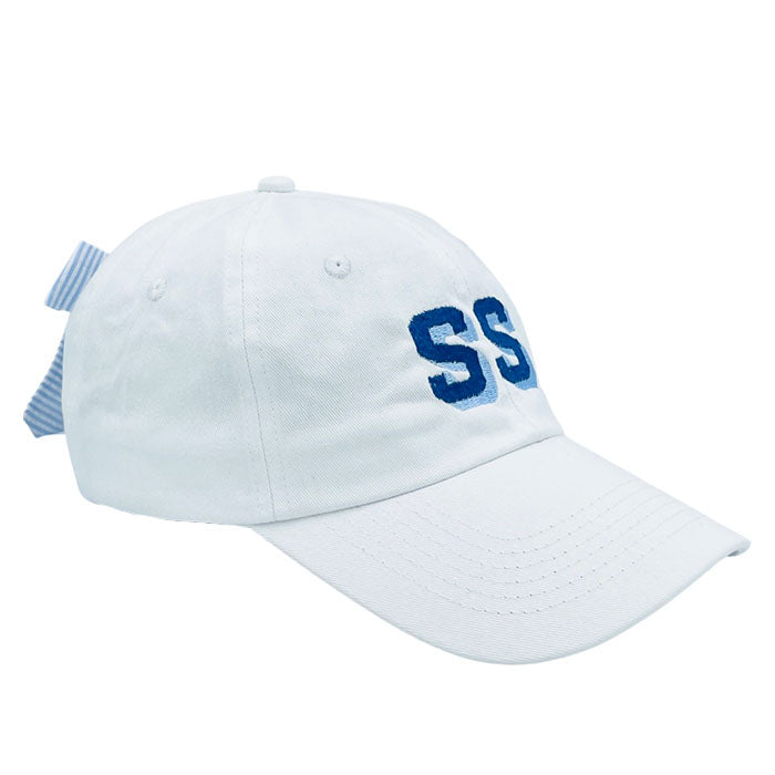 Bits and Bows Customizable Bow Baseball Hat in Winnie White (Women)