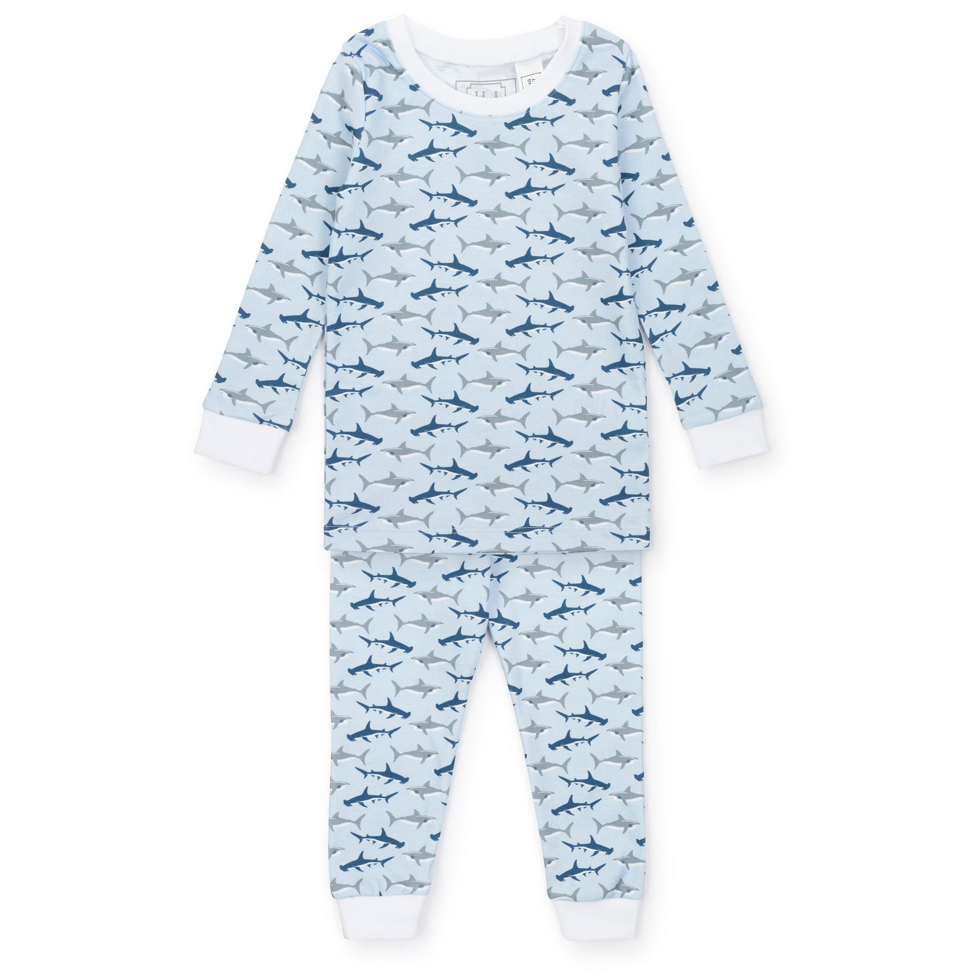Lila and Hayes Grayson Boys' Pima Cotton Pajama Pant Set - Swimming Sharks